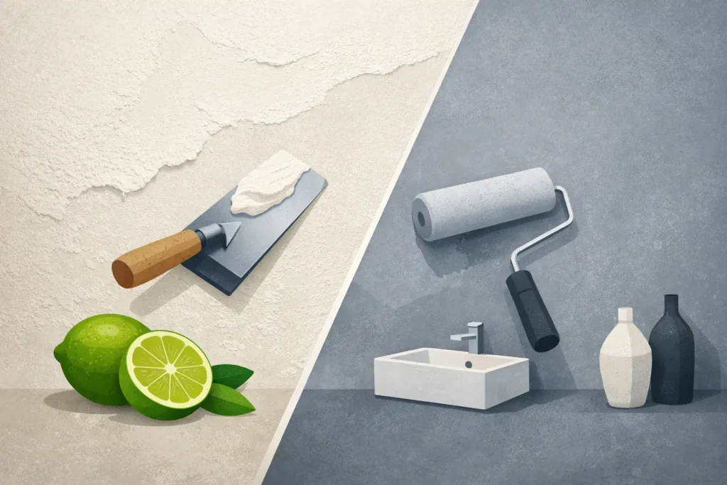 Lime plaster vs microcement: co zvolit?